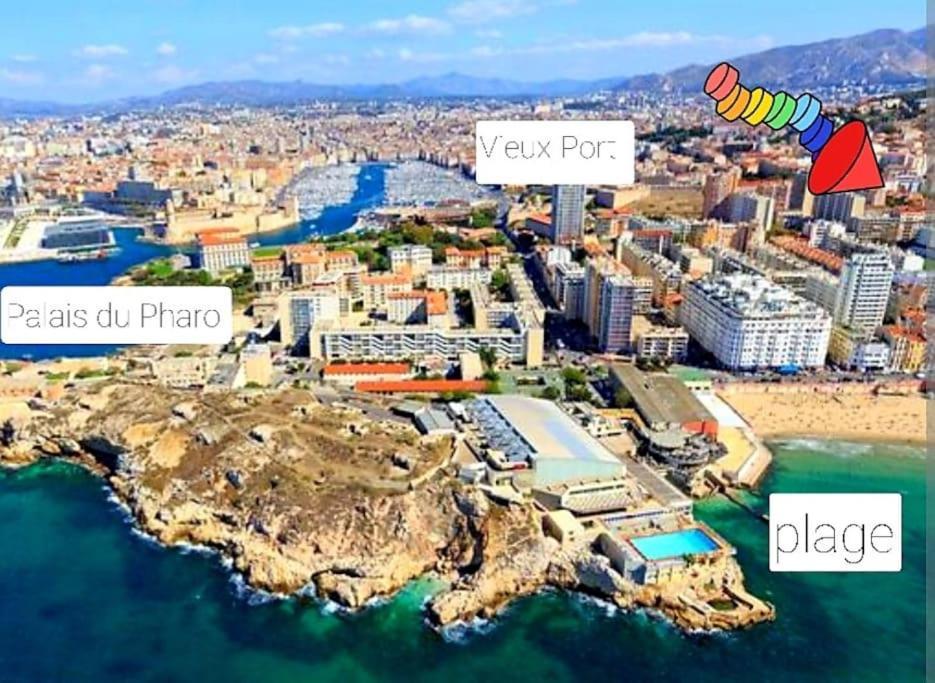 Studio Coin Nuit, Entre Plage Et Centre Marseille Exterior photo